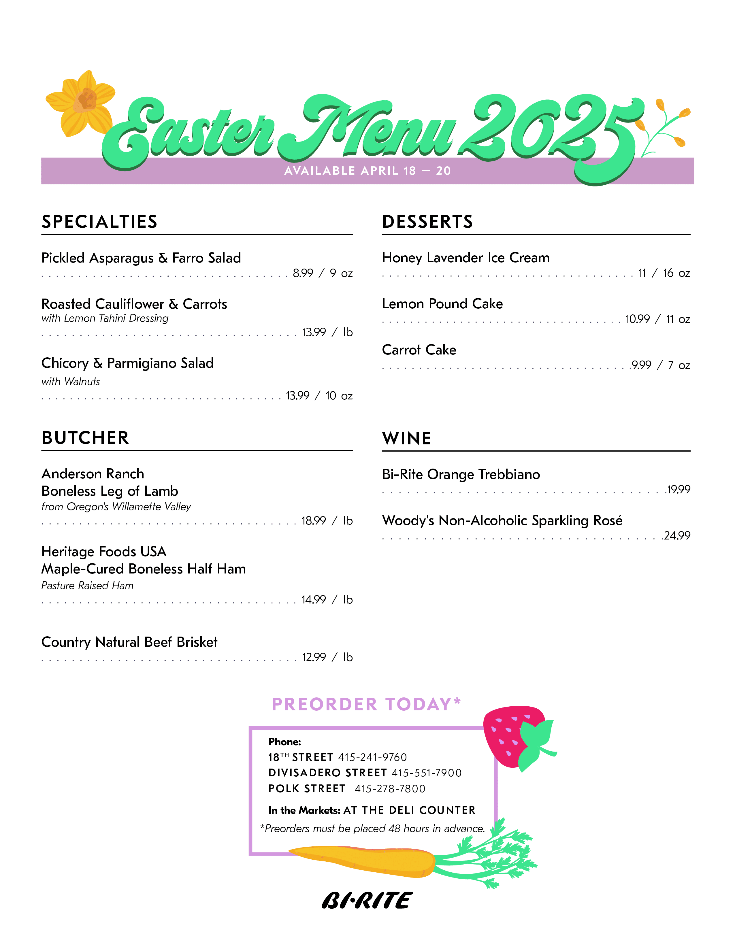 Spring Menu 25 Easter P2 8 5x11