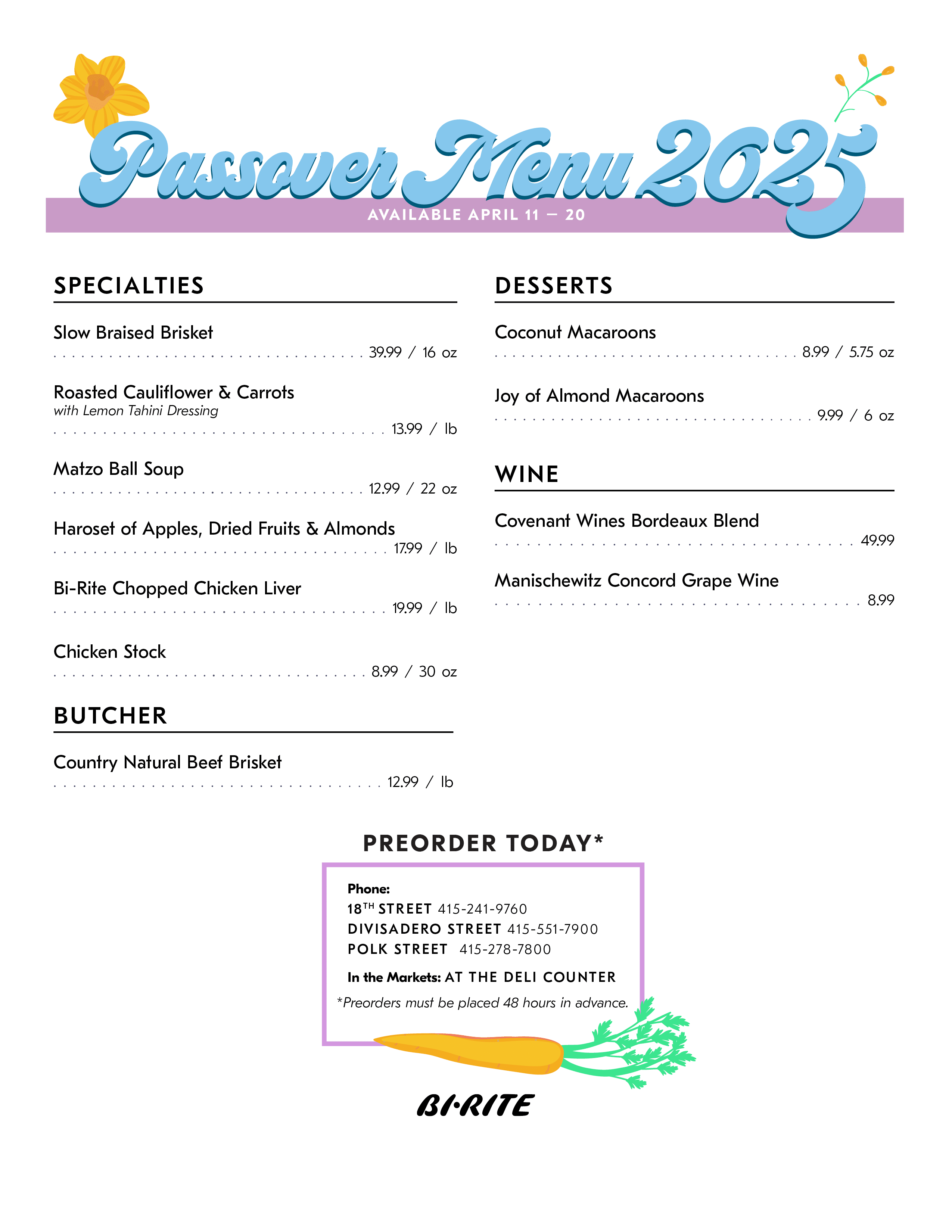 Spring Menu 25 Passover P2 8 5x11