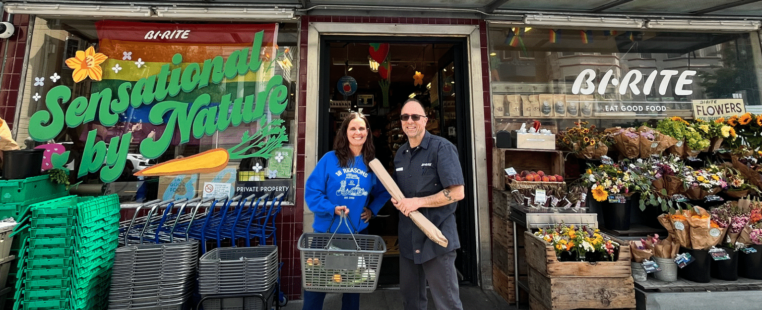 Sarah And Sam Smiling Outside Of Bi Rite Market 18th St