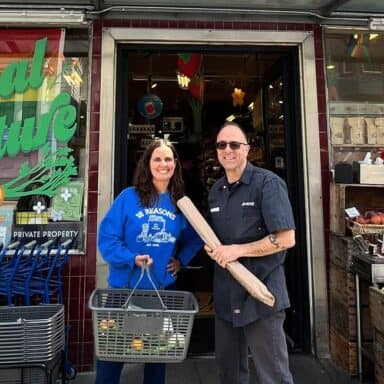 Sarah And Sam Smiling Outside Of Bi Rite Market 18th St