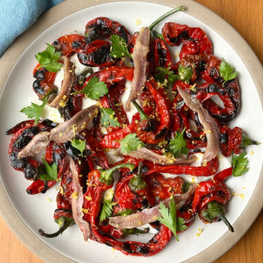 Grilled Jimmy Nardellos With Anchovies In Plate